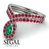 Emerald Pear Shape Stacking Bridal Set - Emilia No. 51 image 6