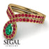 Emerald Pear Shape Stacking Bridal Set - Emilia No. 49 image 6