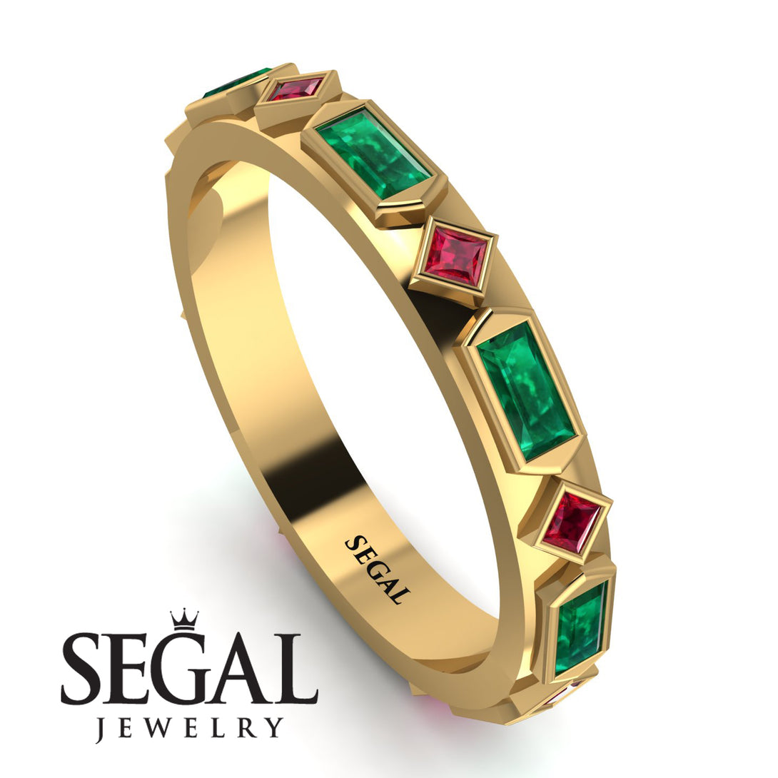 Emerald Baguette & Princess Eternity Band - Andrea No. 25