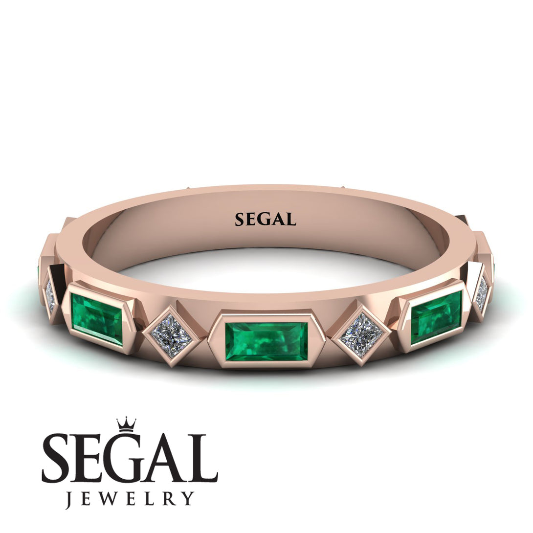 Emerald Baguette & Princess Eternity Band - Andrea No. 17