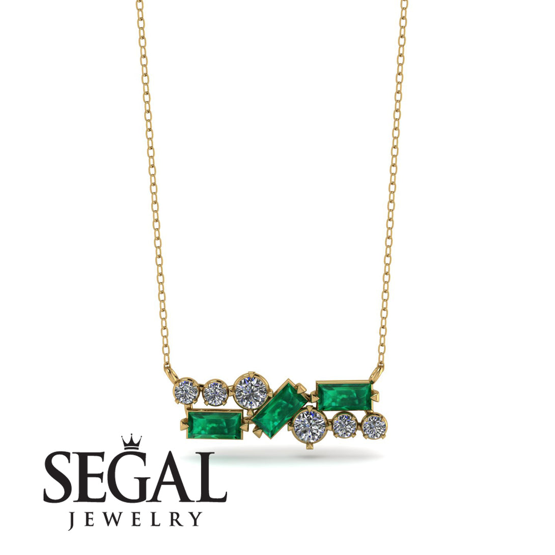 Emerald Baguette Necklace Mix - Kinley No. 16