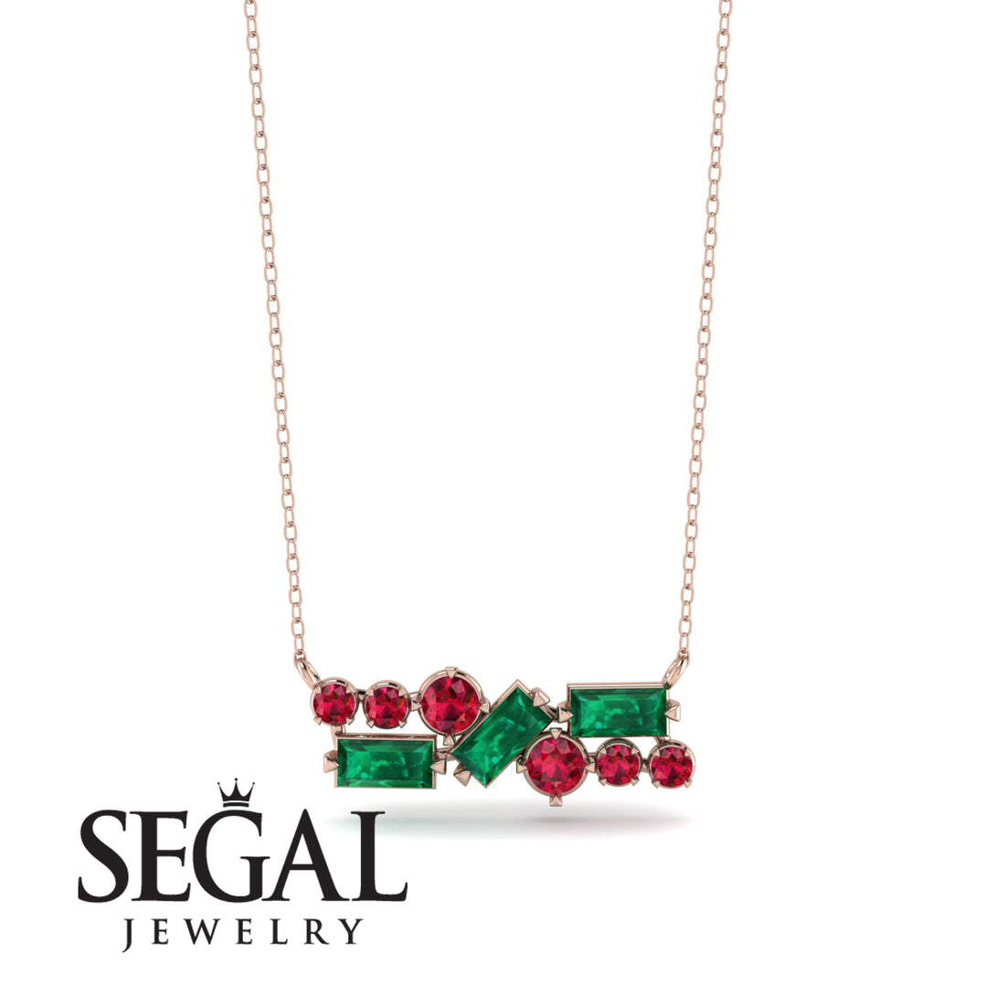 Emerald Baguette Necklace Mix - Kinley No. 26