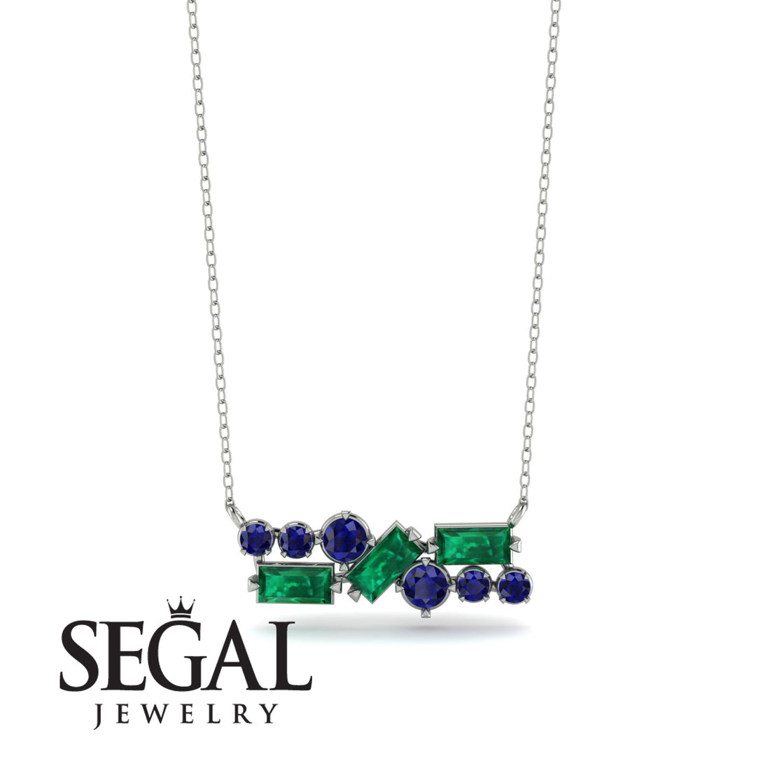 Emerald Baguette Necklace Mix - Kinley No. 30