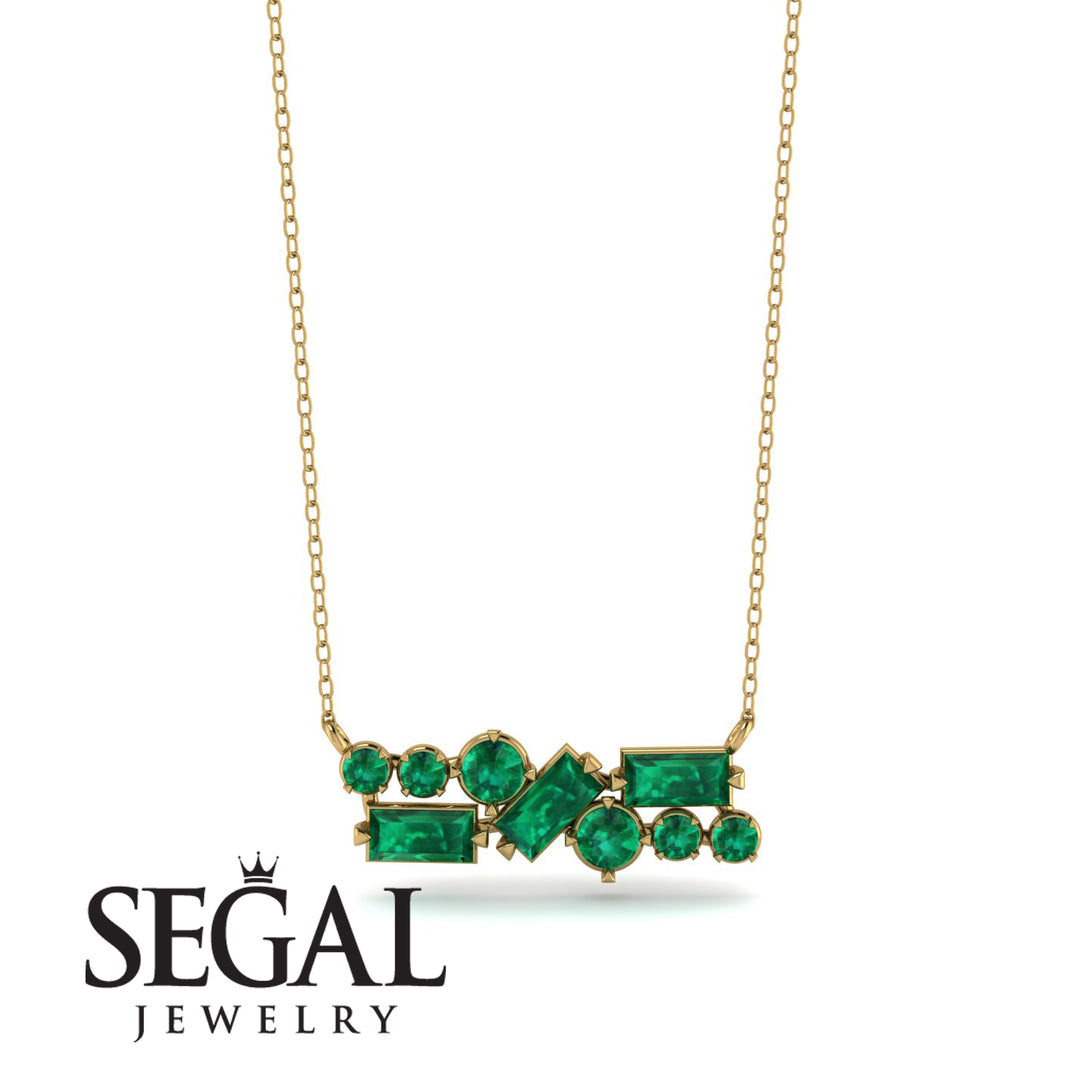 Emerald Baguette Necklace Mix - Kinley No. 19