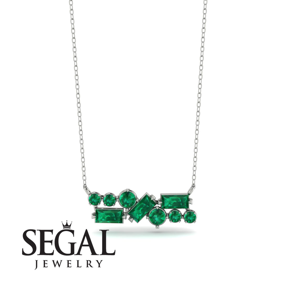 Emerald Baguette Necklace Mix - Kinley No. 21