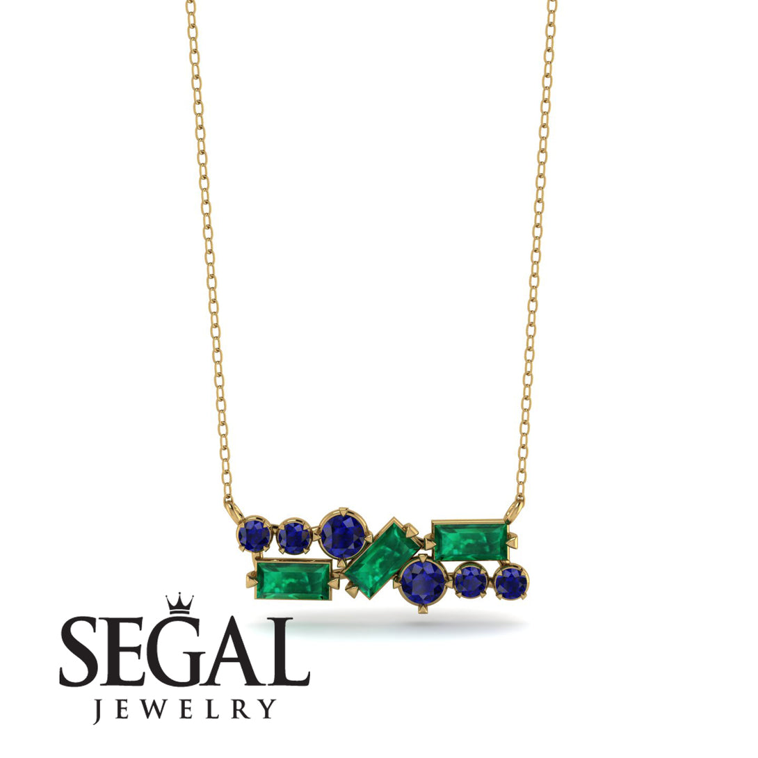 Emerald Baguette Necklace Mix - Kinley No. 28