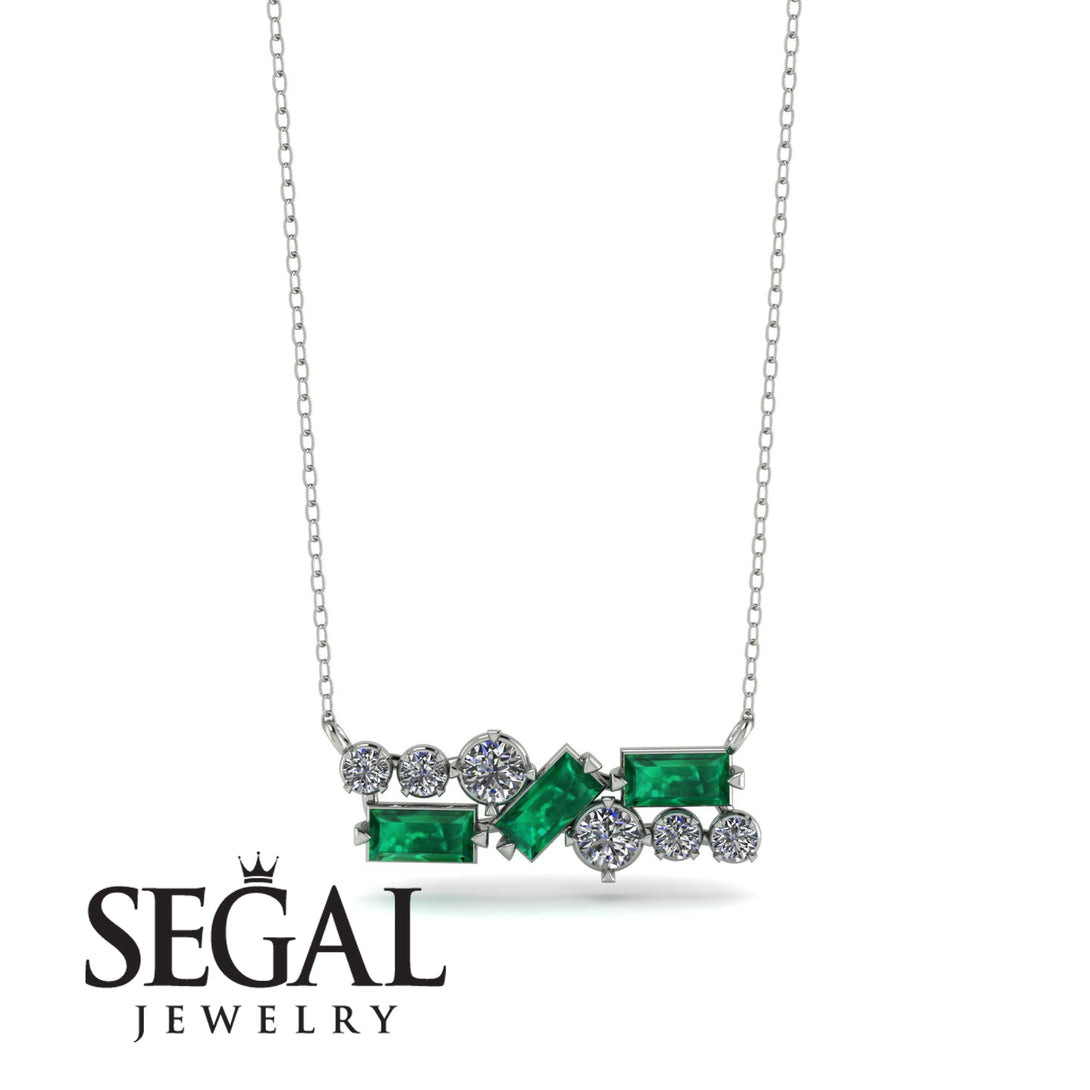 Emerald Baguette Necklace Mix - Kinley No. 18