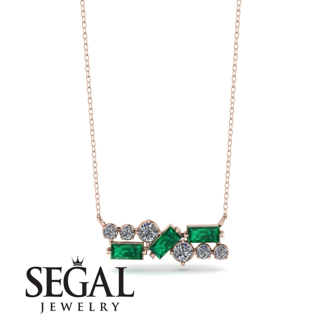 Emerald Baguette Necklace Mix - Kinley No. 17