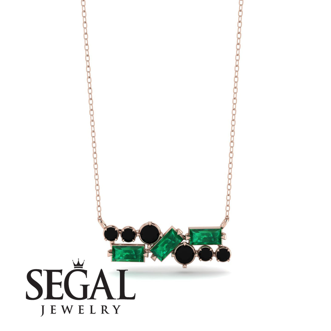 Emerald Baguette Necklace Mix - Kinley No. 23
