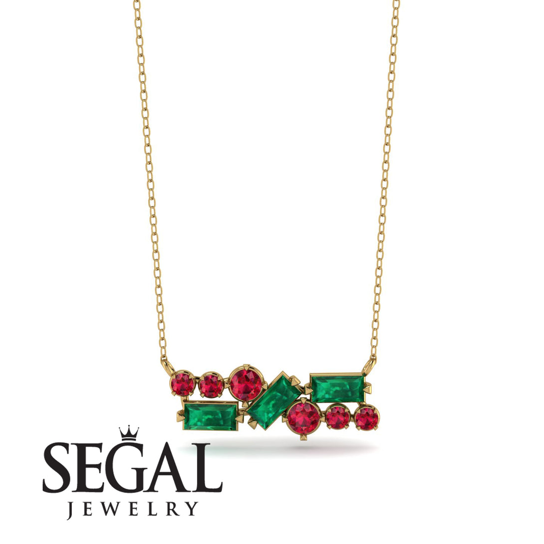Emerald Baguette Necklace Mix - Kinley No. 25