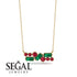 Emerald Baguette Necklace Mix - Kinley No. 25