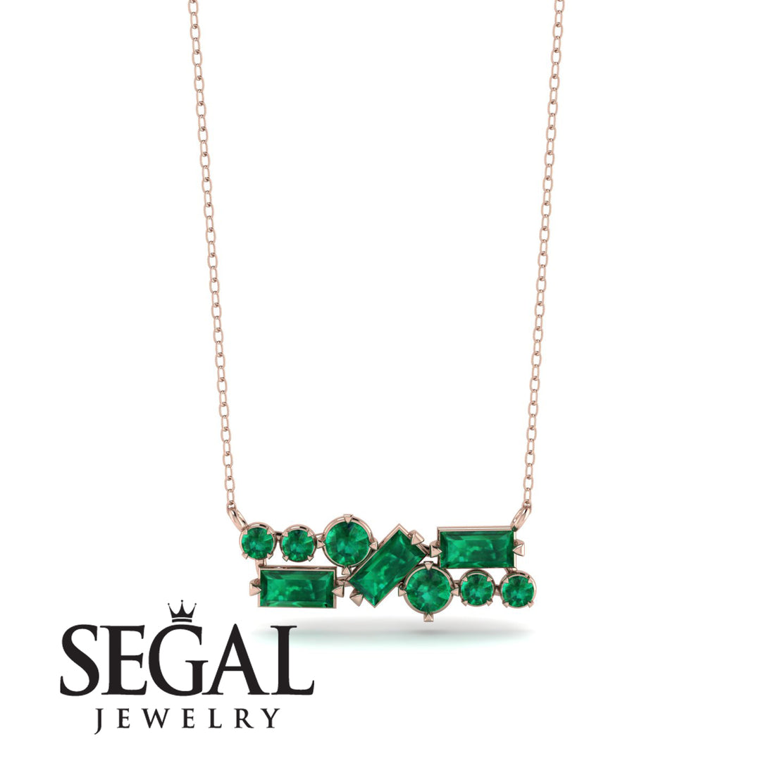 Emerald Baguette Necklace Mix - Kinley No. 20