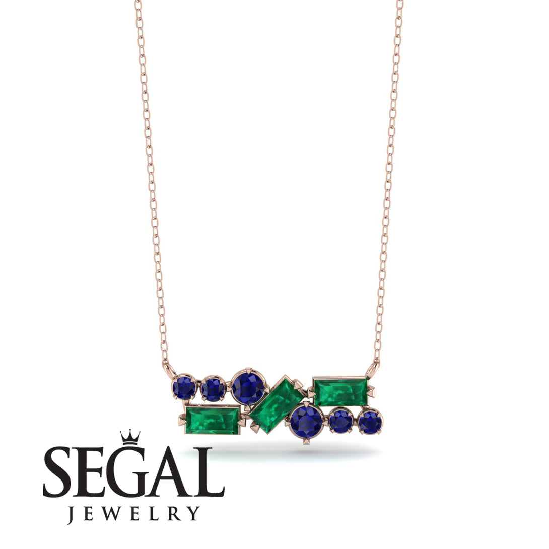 Emerald Baguette Necklace Mix - Kinley No. 29