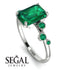 Emerald Cut Emerald Ring With Bezel - Alina No. 21
