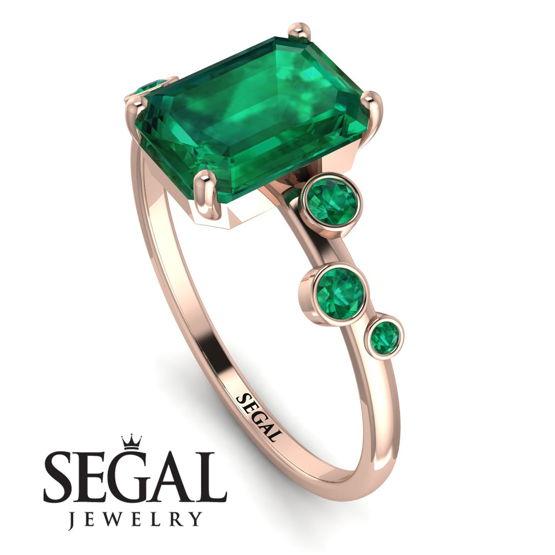 Emerald Cut Emerald Ring With Bezel - Alina No. 20