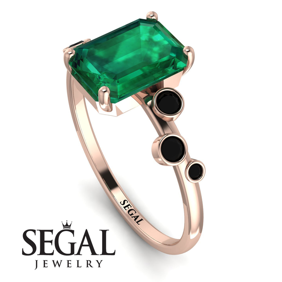 Emerald Cut Emerald Ring With Bezel - Alina No. 35