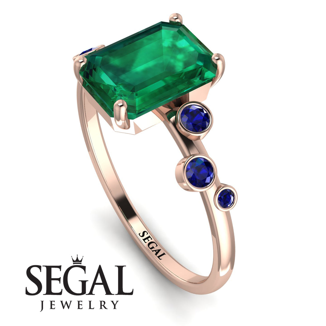 Emerald Cut Emerald Ring With Bezel - Alina No. 65