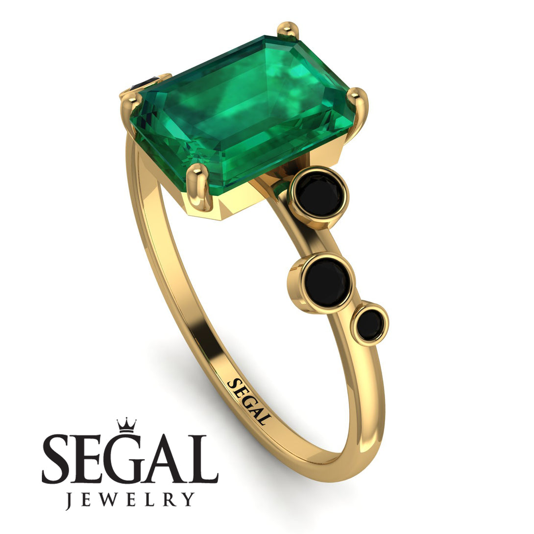 Emerald Cut Emerald Ring With Bezel - Alina No. 34