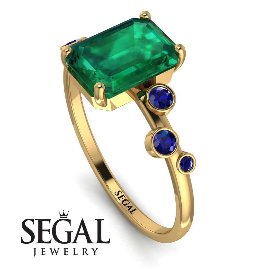 Emerald Cut Emerald Ring With Bezel - Alina No. 64