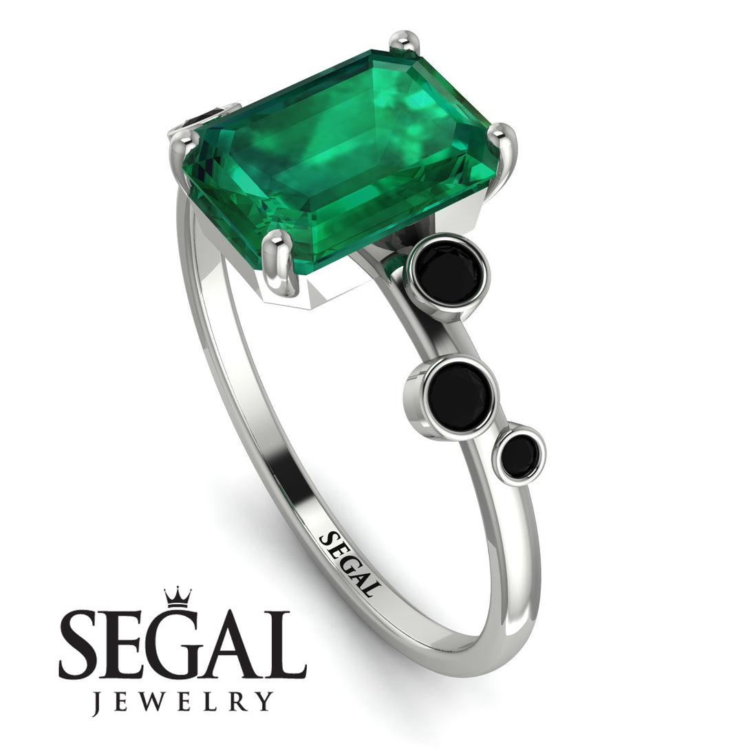 Emerald Cut Emerald Ring With Bezel - Alina No. 36