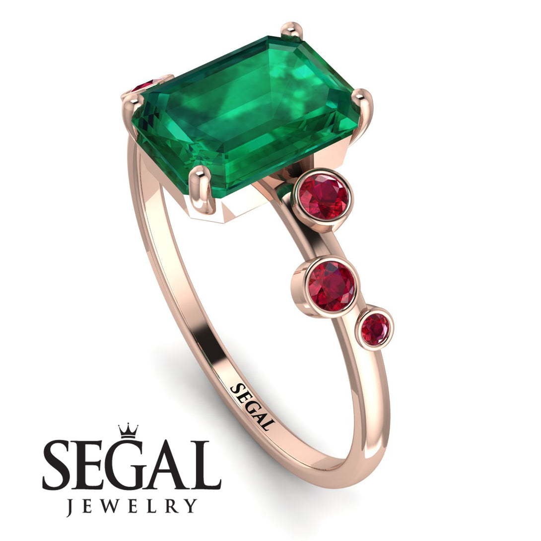 Emerald Cut Emerald Ring With Bezel - Alina No. 50