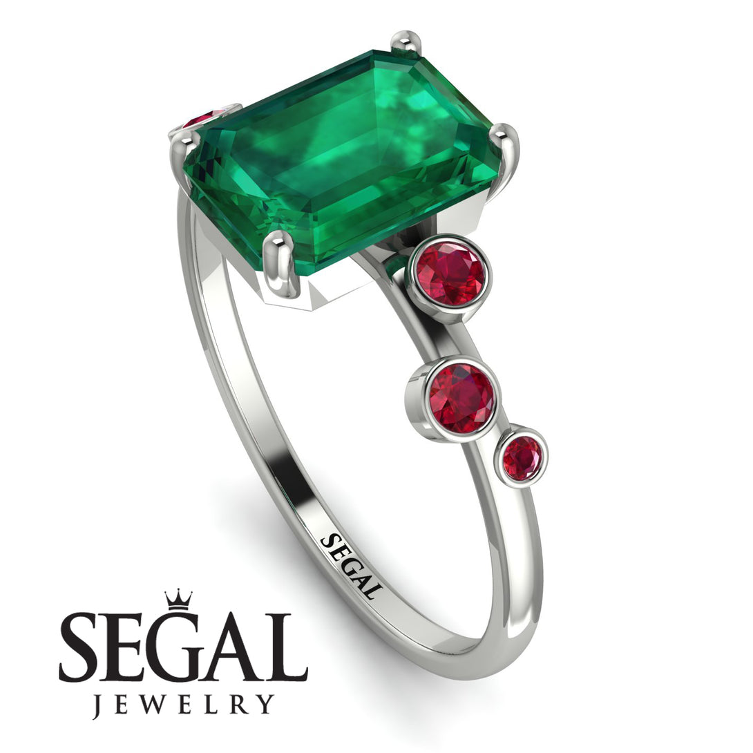 Emerald Cut Emerald Ring With Bezel - Alina No. 51