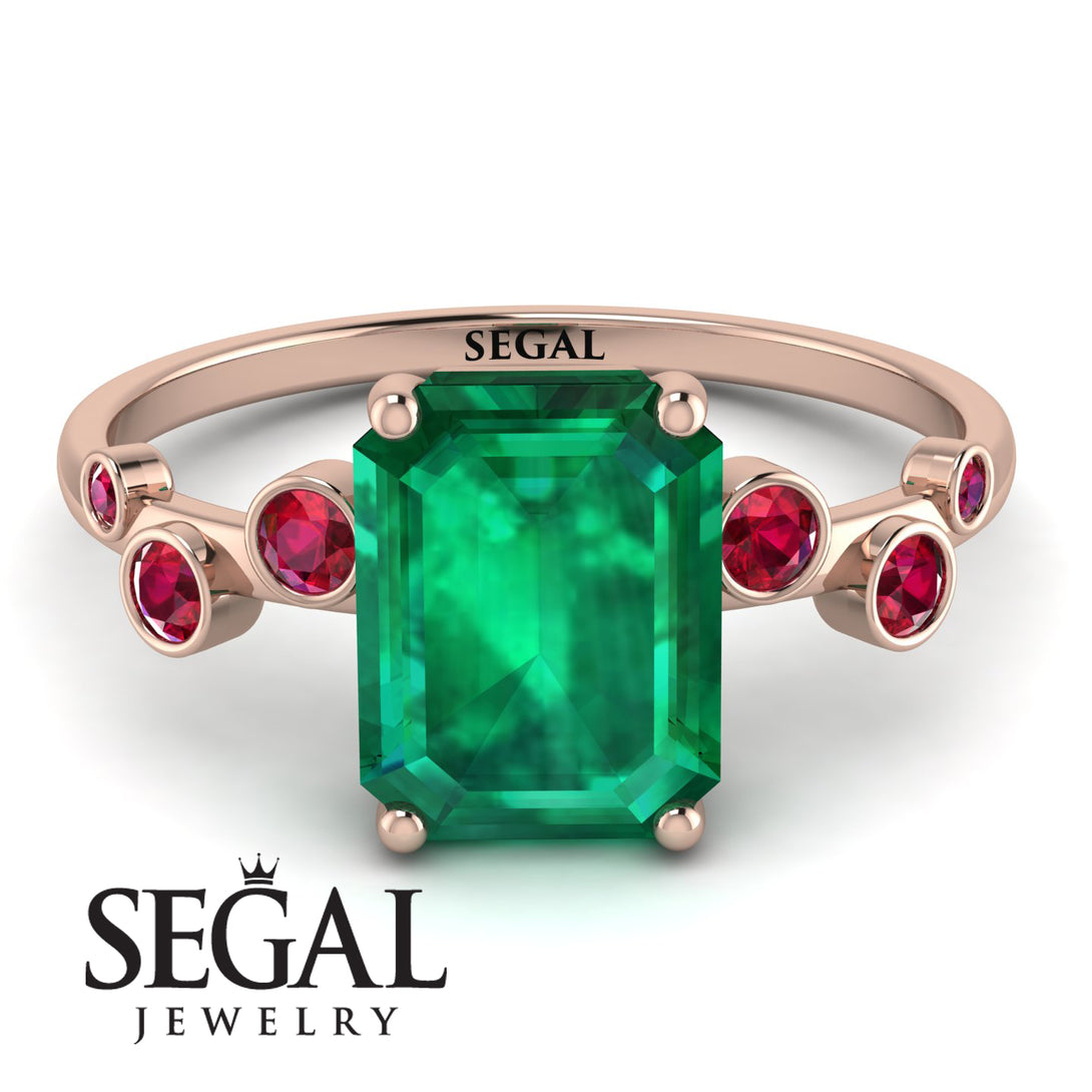 Emerald Cut Emerald Ring With Bezel - Alina No. 50