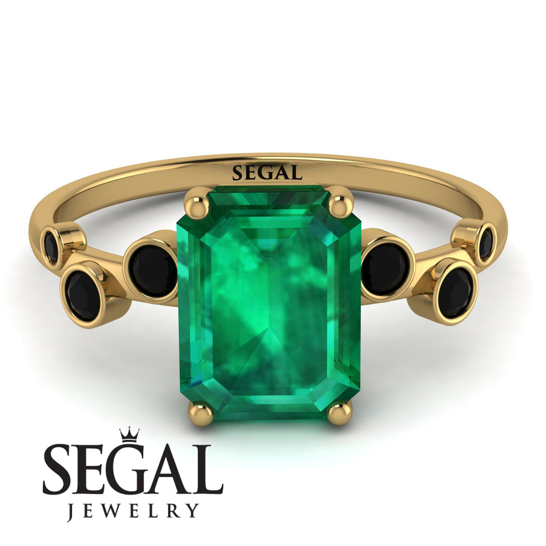 Emerald Cut Emerald Ring With Bezel - Alina No. 34