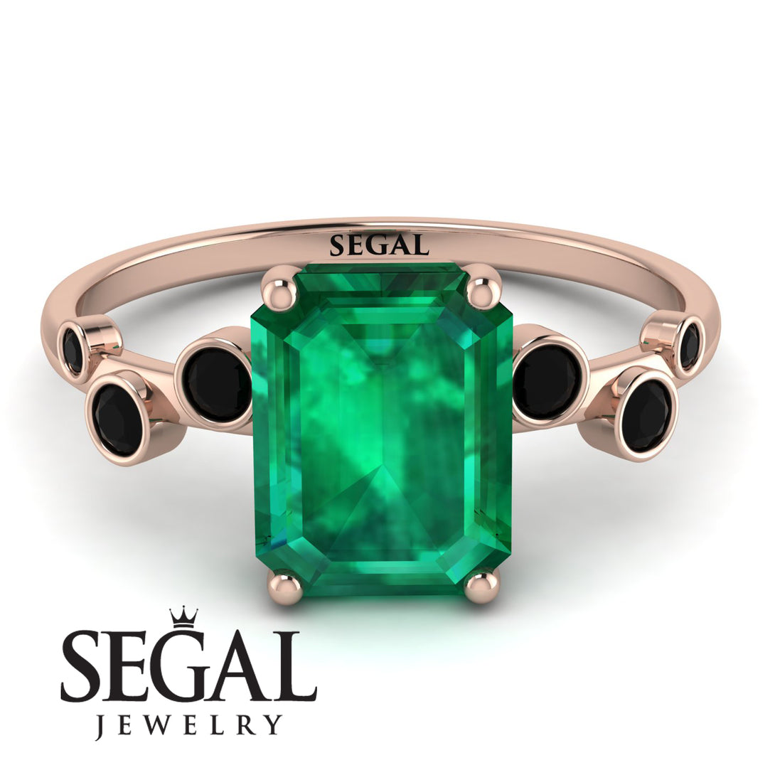 Emerald Cut Emerald Ring With Bezel - Alina No. 35
