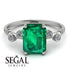 Emerald Cut Emerald Ring With Bezel - Alina No. 6