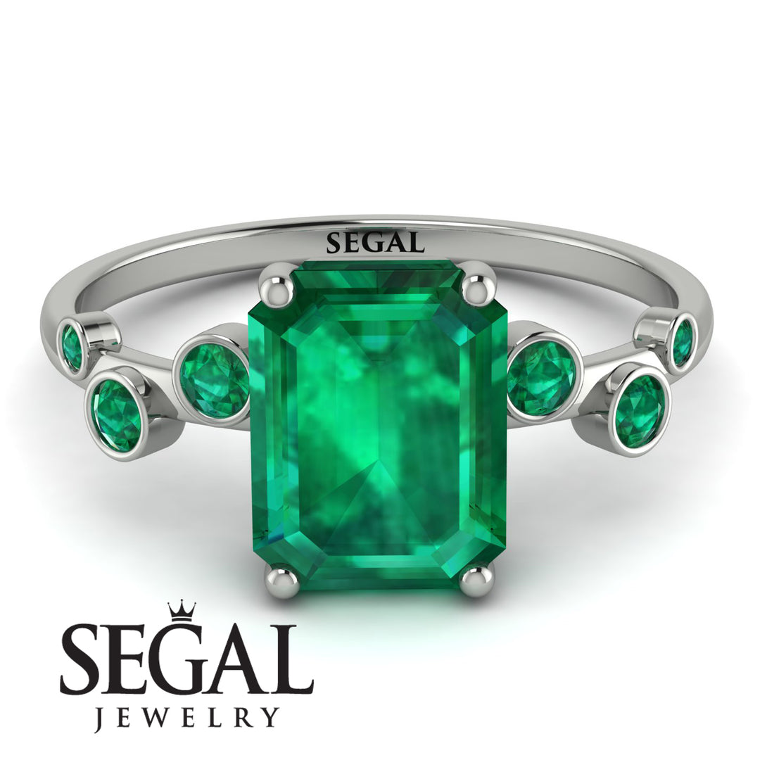 Emerald Cut Emerald Ring With Bezel - Alina No. 21