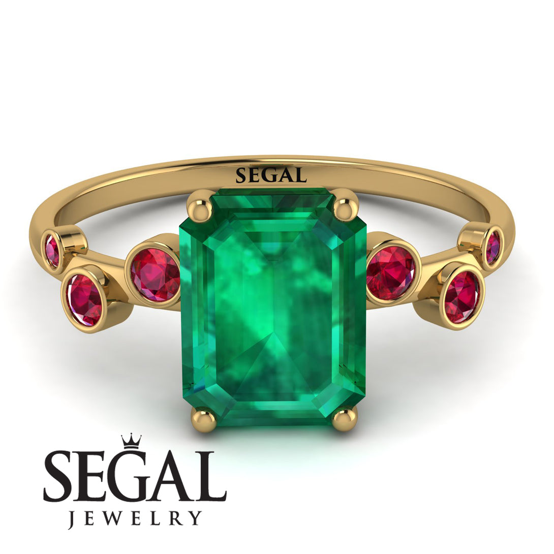 Emerald Cut Emerald Ring With Bezel - Alina No. 49