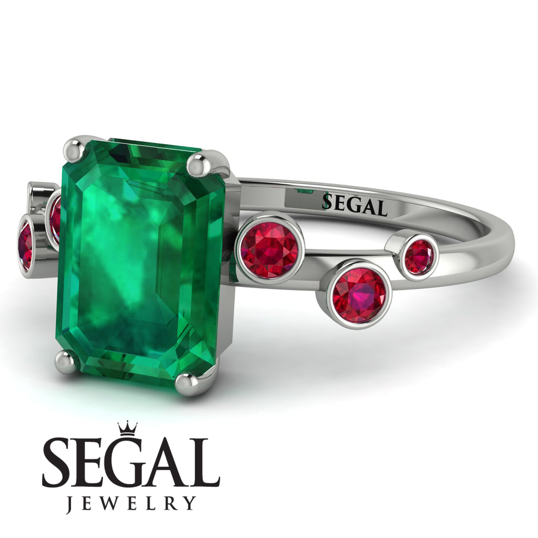 Emerald Cut Emerald Ring With Bezel - Alina No. 51