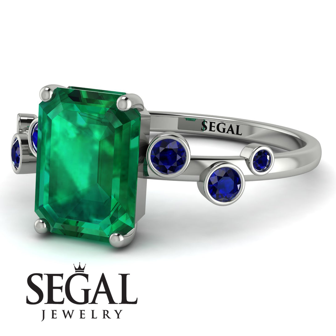 Emerald Cut Emerald Ring With Bezel - Alina No. 66
