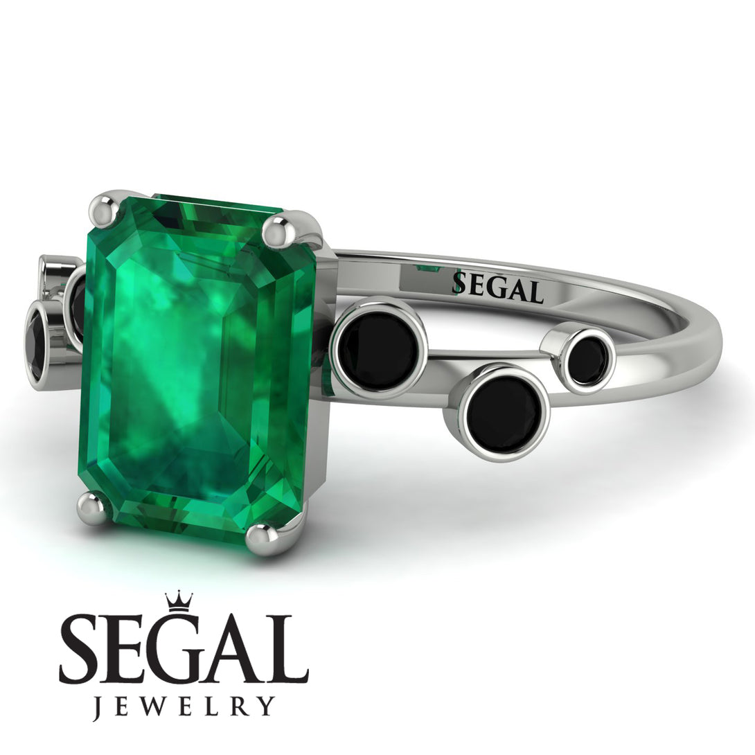 Emerald Cut Emerald Ring With Bezel - Alina No. 36