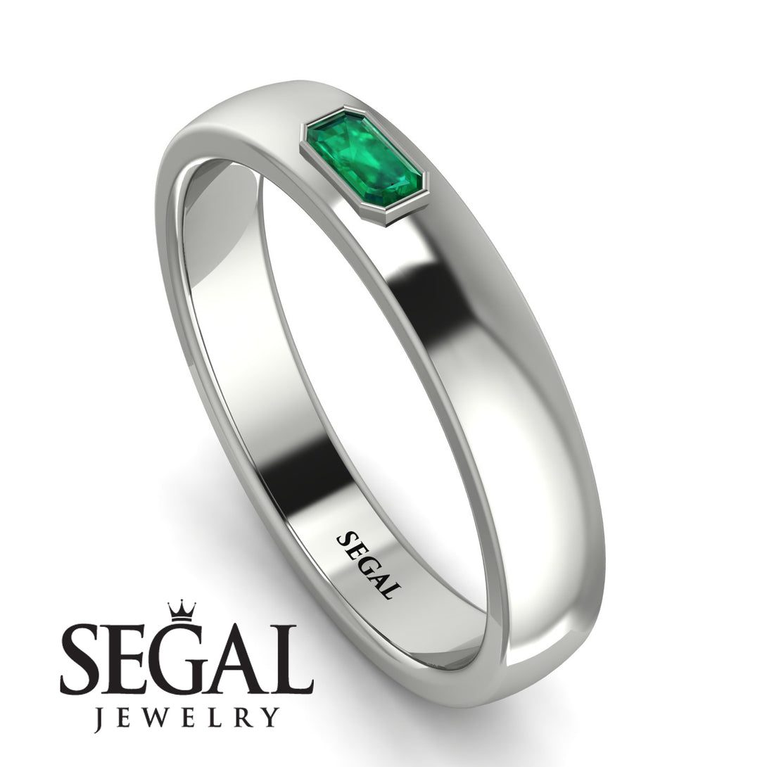 Emerald Cut Emerald Band - Londyn No. 6