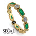 Emerald Cut Emerald Bezel Eternity Ring - Genevieve No. 4 image 10