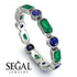 Emerald Cut Emerald Bezel Eternity Ring - Genevieve No. 66