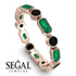 Emerald Cut Emerald Bezel Eternity Ring - Genevieve No. 35