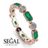 Emerald Cut Emerald Bezel Eternity Ring - Genevieve No. 5