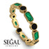 Emerald Cut Emerald Bezel Eternity Ring - Genevieve No. 34 image 10