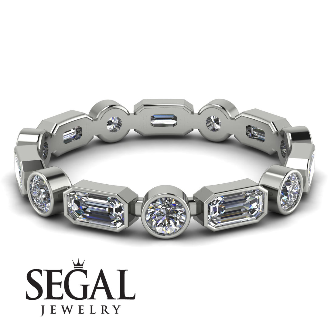 Emerald Cut Diamond Bezel Eternity Ring - Genevieve No. 3