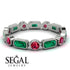 Emerald Cut Emerald Bezel Eternity Ring - Genevieve No. 51