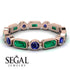 Emerald Cut Emerald Bezel Eternity Ring - Genevieve No. 65