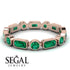 Emerald Cut Emerald Bezel Eternity Ring - Genevieve No. 20 image 2
