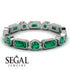 Emerald Cut Emerald Bezel Eternity Ring - Genevieve No. 21