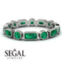 Emerald Cut Emerald Bezel Eternity Ring - Genevieve No. 21
