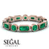 Emerald Cut Emerald Bezel Eternity Ring - Genevieve No. 20