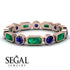 Emerald Cut Emerald Bezel Eternity Ring - Genevieve No. 65 image 3