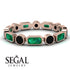 Emerald Cut Emerald Bezel Eternity Ring - Genevieve No. 35